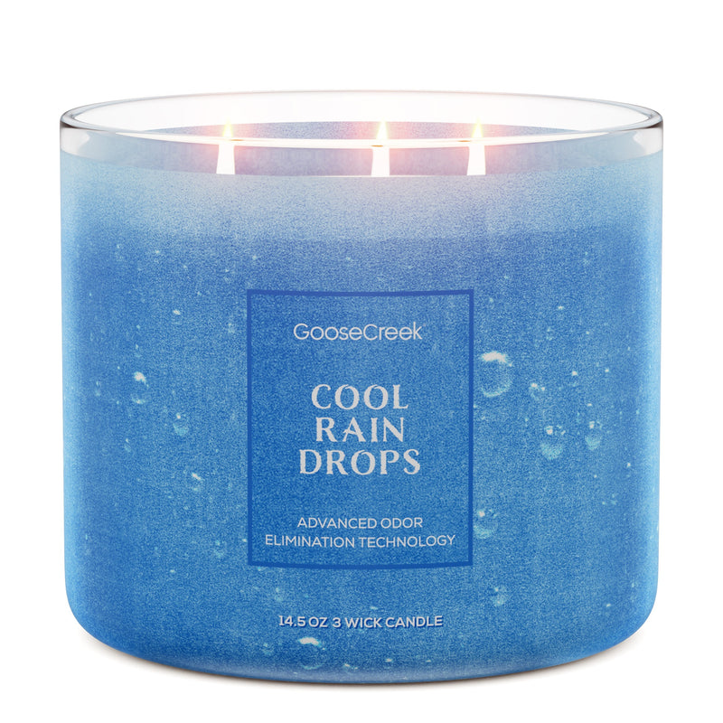Cool Rain Drops Odor Eliminating 3-Wick Candle F6